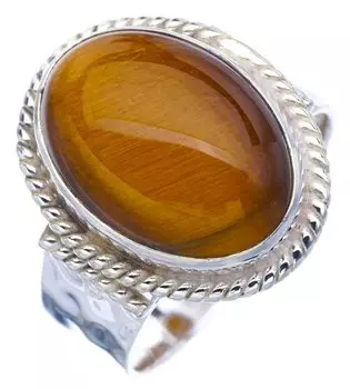 StarGems® Natural Tiger Eye Handmade 925 Sterling Silver Ring 9.75 F1121