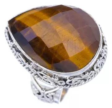 StarGems® Natural Tigers Eye Handmade 925 Sterling Silver Ring 5.75 F1887