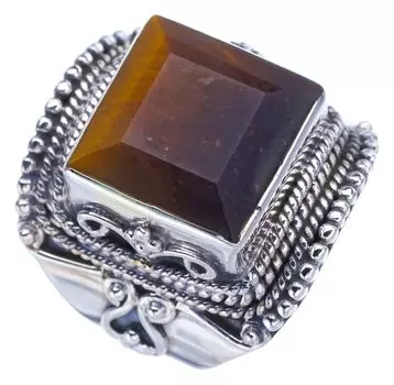 StarGems® Natural Tigers Eye Handmade 925 Sterling Silver Ring 5.5 F1892
