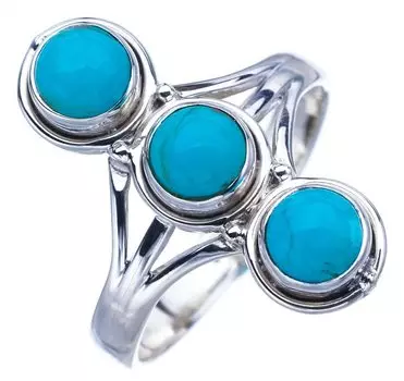StarGems® Natural Turquoise Handmade 925 Sterling Silver Ring 10.5 F0432