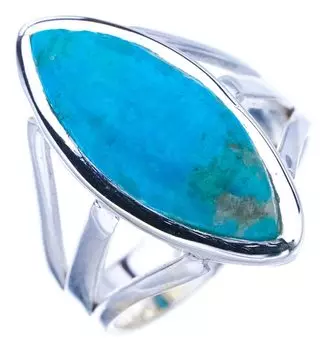StarGems® Natural Turquoise Handmade 925 Sterling Silver Ring 6.5 F1001