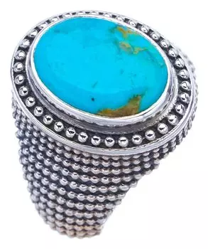 StarGems® Natural Turquoise Handmade 925 Sterling Silver Ring 8.25 F2310