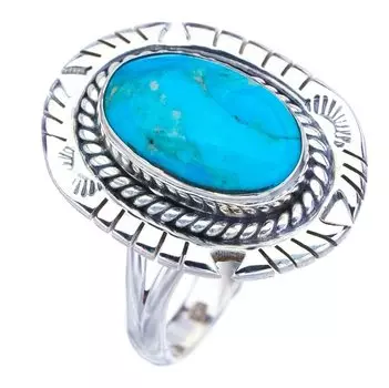 StarGems® Natural Turquoise Pigeon Handmade 925 Sterling Silver Ring 11 F2316