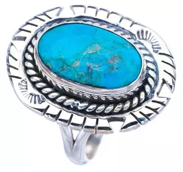 StarGems® Natural Turquoise Pigeon Handmade 925 Sterling Silver Ring 6.75 F2351
