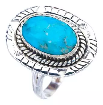 StarGems® Natural Turquoise Pigeon Handmade 925 Sterling Silver Ring 11 F2304