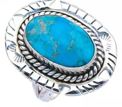 StarGems® Natural Turquoise Pigeon Wings Handmade 925 Sterling Silver Ring 7.25 F0461