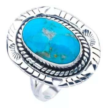 StarGems® Natural Turquoise Pigeon Wings Handmade 925 Sterling Silver Ring 9.5 F0448