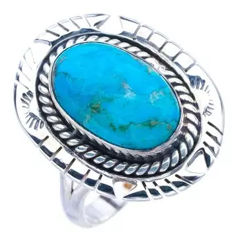 StarGems® Natural Turquoise Pigeon Wings Handmade 925 Sterling Silver Ring 10.5 F0421