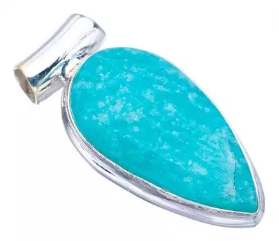 STARGEMS ® Подвеска из натурального амазонита ручной работы из стерлингового серебра 925 пробы 1,25 дюйма F3956