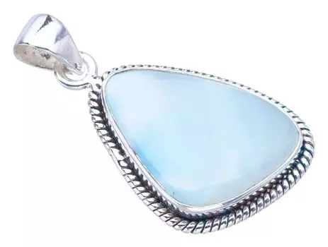 STARGEMS Подвеска из натурального ларимара ручной работы из стерлингового серебра 925 пробы 1,5 дюйма F3554