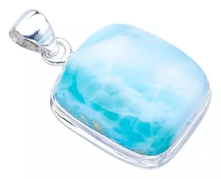 STARGEMS Подвеска из натурального ларимара ручной работы из стерлингового серебра 925 пробы 1,25 дюйма F3419