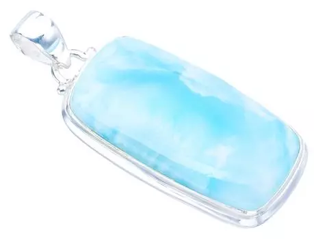 STARGEMS Подвеска из натурального ларимара ручной работы из стерлингового серебра 925 пробы 1,75 дюйма F3412