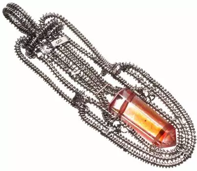 STARGEMS Подвеска из натурального окрашенного кварца Aura ручной работы из мексиканского серебра 925 пробы 2 1/2 дюйма T1016