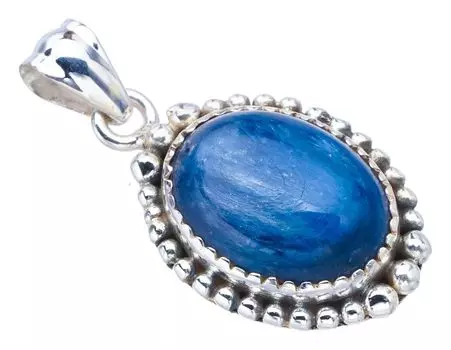 STARGEMS Подвеска из серебра 925 пробы с натуральным кианитом ручной работы 1,25 дюйма F3505