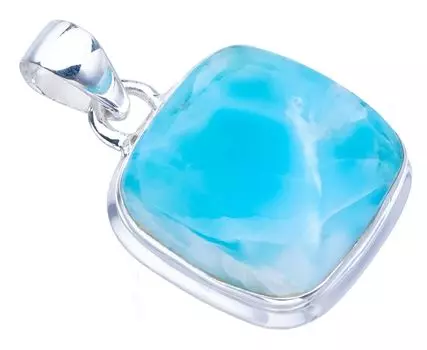 STARGEMS Подвеска из серебра 925 пробы с натуральным ларимаром, 1 дюйм, F3414