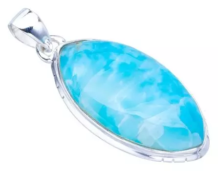 STARGEMS Подвеска из серебра 925 пробы с натуральным ларимаром ручной работы 1,75 дюйма F3424