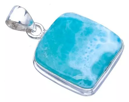 STARGEMS Подвеска из серебра 925 пробы с натуральным ларимаром ручной работы 1,25 дюйма F3438