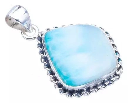 STARGEMS Подвеска из серебра 925 пробы с натуральным ларимаром 1,5 дюйма F3434