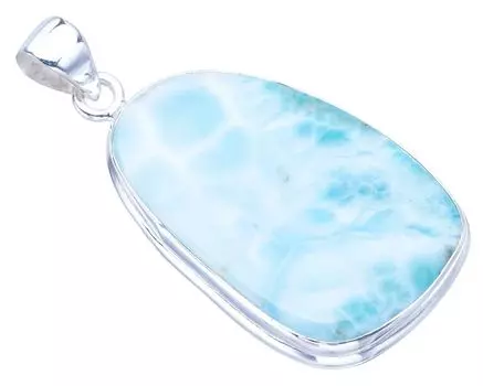 STARGEMS Подвеска из серебра 925 пробы с натуральным ларимаром ручной работы 1,75 дюйма F3494