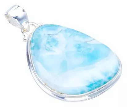 STARGEMS Подвеска из серебра 925 пробы с натуральным ларимаром ручной работы 1,75 дюйма F3484