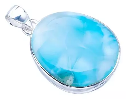 STARGEMS Подвеска из серебра 925 пробы с натуральным ларимаром ручной работы 1,25 дюйма F3475