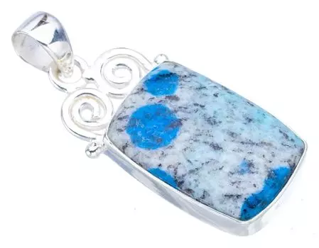 STARGEMS Подвеска из серебра 925 пробы с натуральным лазуритом K2, 1,5 дюйма, ручной работы, F3891