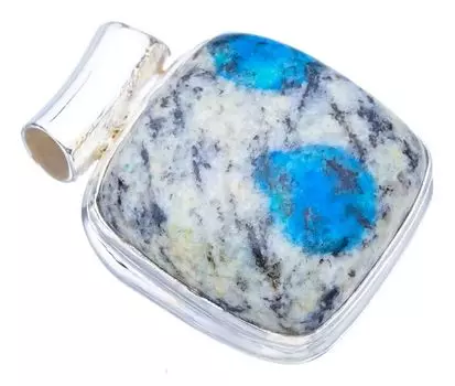 STARGEMS Подвеска из серебра 925 пробы с натуральным лазуритом K2, 1 дюйм, ручной работы, F3894