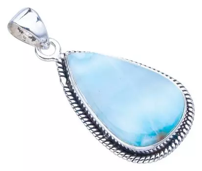 STARGEMS Подвеска из серебра 925 пробы с натуральным ларимаром ручной работы 1,5 дюйма F3409