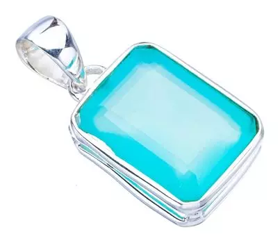 STARGEMS Подвеска из серебра 925 пробы с натуральным халцедоном ручной работы 1 дюйм F3970
