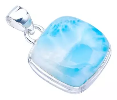 STARGEMS Подвеска из серебра 925 пробы с натуральным ларимаром ручной работы 1,25 дюйма F3429