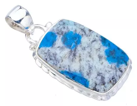 STARGEMS Подвеска из серебра 925 пробы с натуральным лазуритом K2, 1,5 дюйма, ручной работы, F3893