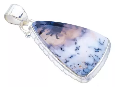 STARGEMS ® Подвеска из серебра 925 пробы с натуральным дендритным опалом ручной работы 1,5 дюйма F3853