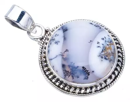 STARGEMS ® Подвеска из серебра 925 пробы с натуральным дендритным опалом ручной работы 1,5 дюйма F3849