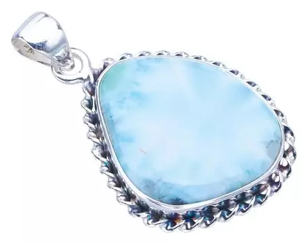 STARGEMS Подвеска из серебра 925 пробы с натуральным ларимаром ручной работы 1,5 дюйма F3486