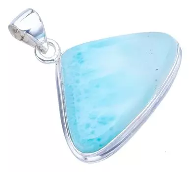STARGEMS Подвеска из серебра 925 пробы с натуральным ларимаром ручной работы 1,25 дюйма F3459