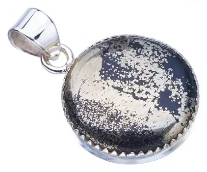 STARGEMS ® Подвеска из стерлингового серебра 925 пробы с натуральным золотым камнем апачи ручной работы 1,25 дюйма F3647