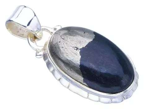 STARGEMS ® Подвеска из стерлингового серебра 925 пробы с натуральным золотым камнем апачи ручной работы 1,25 дюйма F3635