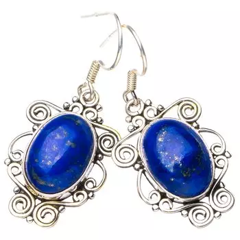 STARGEMS ® Серьги ручной работы из натурального лазурита из стерлингового серебра 925 пробы 1,5 дюйма E5315