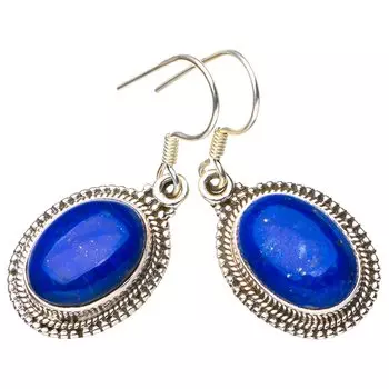 STARGEMS ® Серьги ручной работы из натурального лазурита из стерлингового серебра 925 пробы 1,5 дюйма E5318