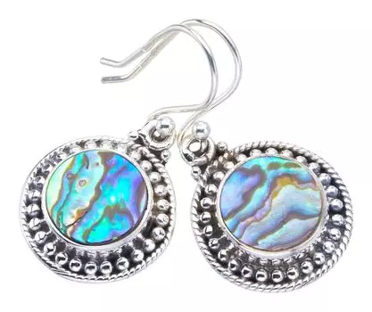 STARGEMS Серьги ручной работы из натурального морского ушка из стерлингового серебра 925 пробы 1,25 дюйма F6433