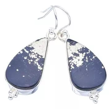 STARGEMS ® Серьги ручной работы из стерлингового серебра 925 пробы с натуральным золотым камнем Apache, 1,75 дюйма F5678