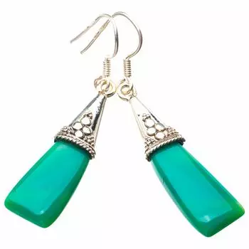 STARGEMS ® Серьги ручной работы из стерлингового серебра 925 пробы с натуральным ботсванским агатом 2 дюйма E1941