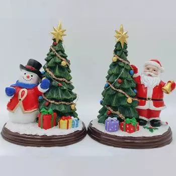 Старик и снеговик Рождественская елка смоляное украшение для дома Рождественское сияющее украшение One Size