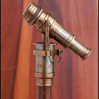 Старинная цельная телескопическая ручка в античном стиле деревянная трость для ходьбы