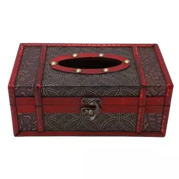 Старинная деревянная коробка для салфеток, изысканное мастерство, ретро-внешний вид, чехол для коробки для салфеток для дома