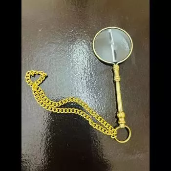 Старинная латунная цепочка для ключей с увеличительным стеклом, коллекционное кольцо для ключей с практичной изюминкой. M латунный