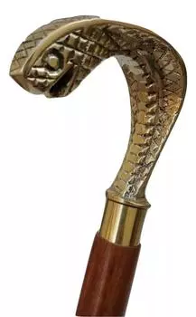 Старинная латунная кобровая ручка в виде головы в викторианском стиле из дерева трость для ходьбы M аэро