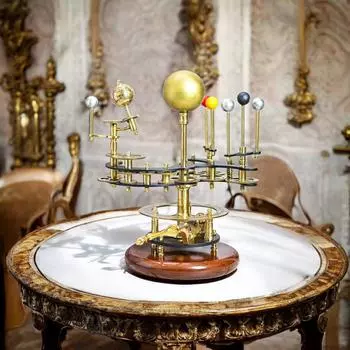 Старинная латунная планетария Солнечная система, полностью функциональная модель движения Солнца, Земли и Луны, научно-исследовательская модель, домашний декор, старинный шедевр