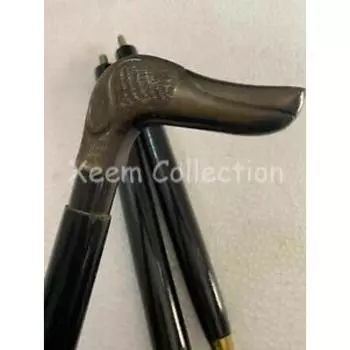 Старинная латунная ручка для головы собаки в старинном викторианском стиле деревянная трость