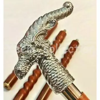 Старинная латунная ручка дракона в дизайнерском стиле, деревянная трость, винтажная трость